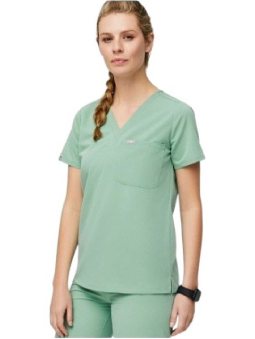 FIGS Catarina FIONx Scrub Top Jade V-Neck One Pocket Women’s Medium